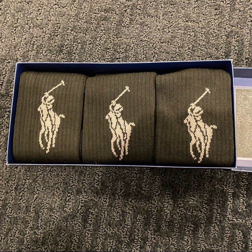 Polo by Ralph Lauren 3 pair gift box black socks
